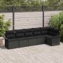 Sodo Sofų Rinkinys su pagalve 6 pcs Juoda poliratanas