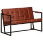 Dvivietė sofa, rudos spalvos, tikra ožkos oda