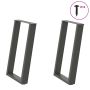 Valgomojo stalo kojos, U formos, 2 vnt., antracito spalvos, 50x(72-73) cm, plienas