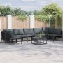 Sodo Sofų Rinkinys su pagalve 7 pcs Juoda Plienas