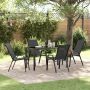 Sodo valgomojo komplektas 5 pcs Juoda Miltelinis plienas
