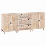 Kabalas 3 pcs Balta 180 x 33,5 x 75 cm mango medienos masyvas