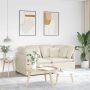 Modulinė sofa su pagalvėlėmis, aksominė, kreminės spalvos