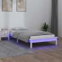 Lovos rėmas su LED, baltas, 90x190cm, mediena, vienvietis