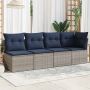 Sodo sofa su pagalve Pilka 227 x 62 x 69 cm poliratanas