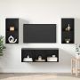 TV spintelių komplektas 3 pcs Juodas ąžuolas Apdirbta mediena