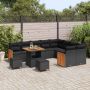Sodo Sofų Rinkinys su pagalve 12 pcs Juoda