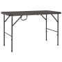 Sulankstomas sodo stalas, rudas, 120x60x74cm, HDPE ratano imit.