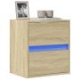 Sieninė TV spintelė su LED lemputėmis, ąžuolo, 41x31x45cm