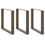 Valgomojo stalo kojelės, U formos, 3 vnt., natūralus plienas, 90x(72-73) cm, plienas