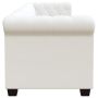 Chesterfield trivietė sofa, dirbtinė oda, balta