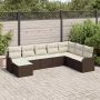 Sodo Sofų Rinkinys su pagalve 8 pcs Ruda ir balta Poli ratanas