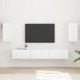 TV spintelių komplektas 5 pcs Aukštai blizganti balta