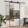 Stiklinės durys Dryžuotas Juoda 90 x 2 x 205 cm Aliuminis