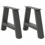 Kavos staliuko kojelės, A formos, 2 vnt., antracito spalvos, 50x(30-31) cm, plienas