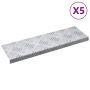 Laiptų danga Stačiakampio 5 pcs Sidabro 60 x 18 cm Aliuminis