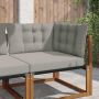 Lauko sofa pagalvėlė 3 pcs Pilka Poliesteris