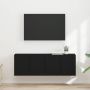 TV sieninė spintelė 2 pcs Juoda 59,5 x 31 x 40 cm