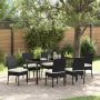 Sodo valgomojo komplektas 7 pcs Juoda