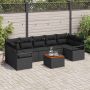 Sodo Sofų Rinkinys su saugykla 8 pcs Juoda poliratanas