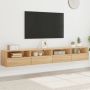 Sieninės TV spintelės, 2vnt., ąžuolo, 100x30x30cm, mediena