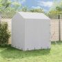 Lauko voljeras šunims su stogu, sidabrinis, 2x14x2,5m, plienas