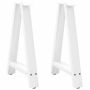 Valgomojo stalo kojelės, 2 vnt., baltos, 60x(72-73) cm, plienas, A formos