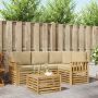 Lauko sofos komplektas 5 pcs Balta ir kreminė 59 x 59 x 37 cm