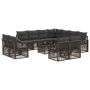 Sodo Sofų Rinkinys 12 pcs Pilka poliratanas