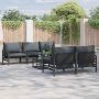 Sodo Sofų Rinkinys su pagalve 6 pcs Juoda Plienas