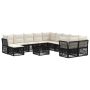 Sodo Sofų Rinkinys 12 pcs Juoda poliratanas