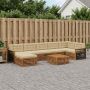 Lauko sofos komplektas su pagalve 8 pcs Natūralus ir bežinis