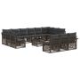 Sodo Sofų Rinkinys 14 pcs Pilka poliratanas