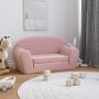 Vaikiška dvivietė sofa-lova, rožinės spalvos, minkštas pliušas