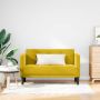Dvivietė sofa, geltona, 111 cm, aksomas