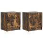 Šalia lovos spintelė 2 pcs Dūminio ąžuolo 43 x 34,5 x 47 cm