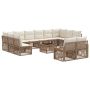 Sodo Sofų Rinkinys 13 pcs Smėlio poliratanas