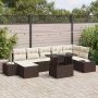 Sodo Sofų Rinkinys su saugykla 8 pcs Ruda Poli ratanas