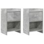 Naktiniai staliukai 2 pcs Betono pilka 40 x 30 x 60 cm