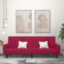 Dvivietė sofa-lova, raudonojo vyno spalvos, aksomas