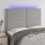 Galvūgalis su LED, šviesiai pilkas, 144x5x118/128cm, audinys