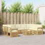 Lauko sofos komplektas 8 pcs Balta ir kreminė 59 x 59 x 37 cm