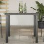 Sodo stalas, juodas, 80x80x74cm, aliuminis ir stiklas