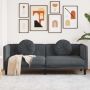 Trivietė sofa su pagalvėlėmis, tamsiai pilkos spalvos, aksomas