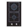 CATA | Hob | SCI 3002 BK | Gas on glass | Number of burners/cooking zones 2 | Rotary knobs | Black