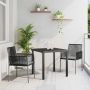 Sodo valgomojo komplektas 3 pcs Juoda PE ratanas