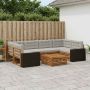 Lauko sofos komplektas 7 pcs Natūrali ir šviesiai pilka
