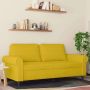 Dvivietė sofa, geltonos spalvos, 140cm, aksomas