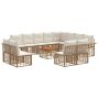 Lauko sofos komplektas 13 pcs Natūralus ir grietinėlės baltas
