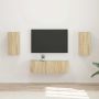 TV sieninio kabineto komplektas 4 pcs Sonoma ąžuolas
